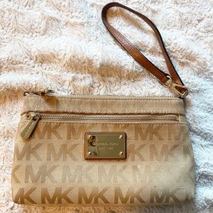 Michael Kors monogram canvas wristlet
